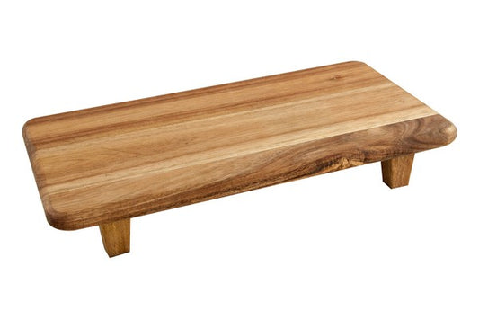 Acacia Display Platter with Stand Centerpiece Decor Serving Food Display Tray