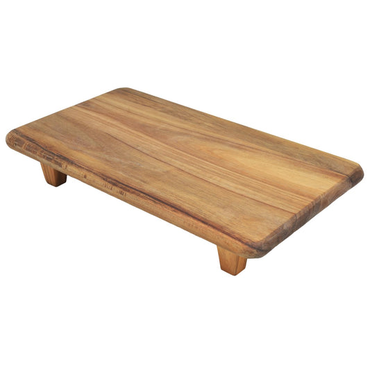 Acacia Display Platter with Stand Centerpiece Decor Serving Food Display Tray