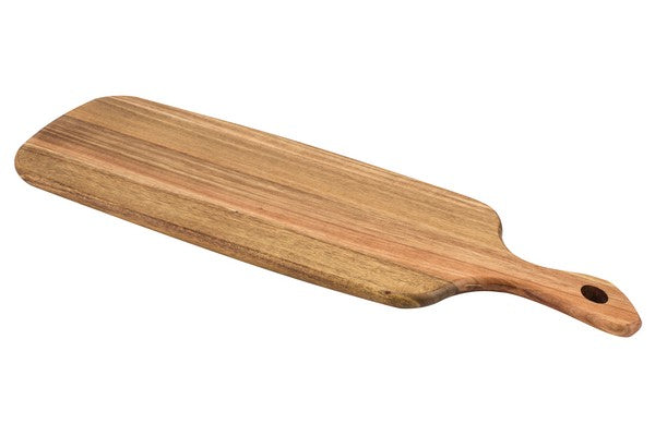 Large Handled Acacia Wood Serving Platter Board - 63x20cm