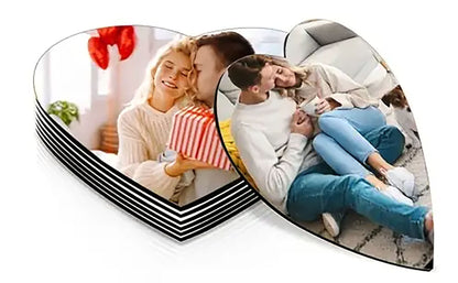 Personalised Heart Photo Fridge Magnet, Size: 55mm
