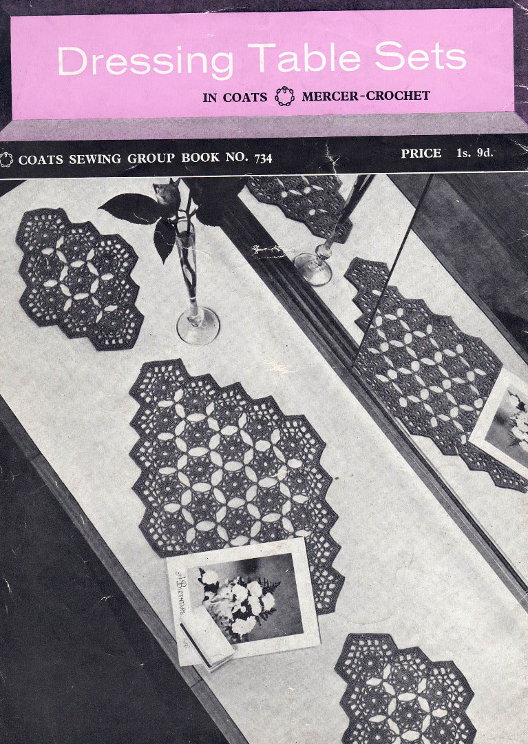 Vintage Coats Crochet Pattern Book 734 - Dressing Table Sets