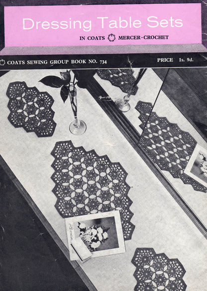 Vintage Coats Crochet Pattern Book 734 - Dressing Table Sets