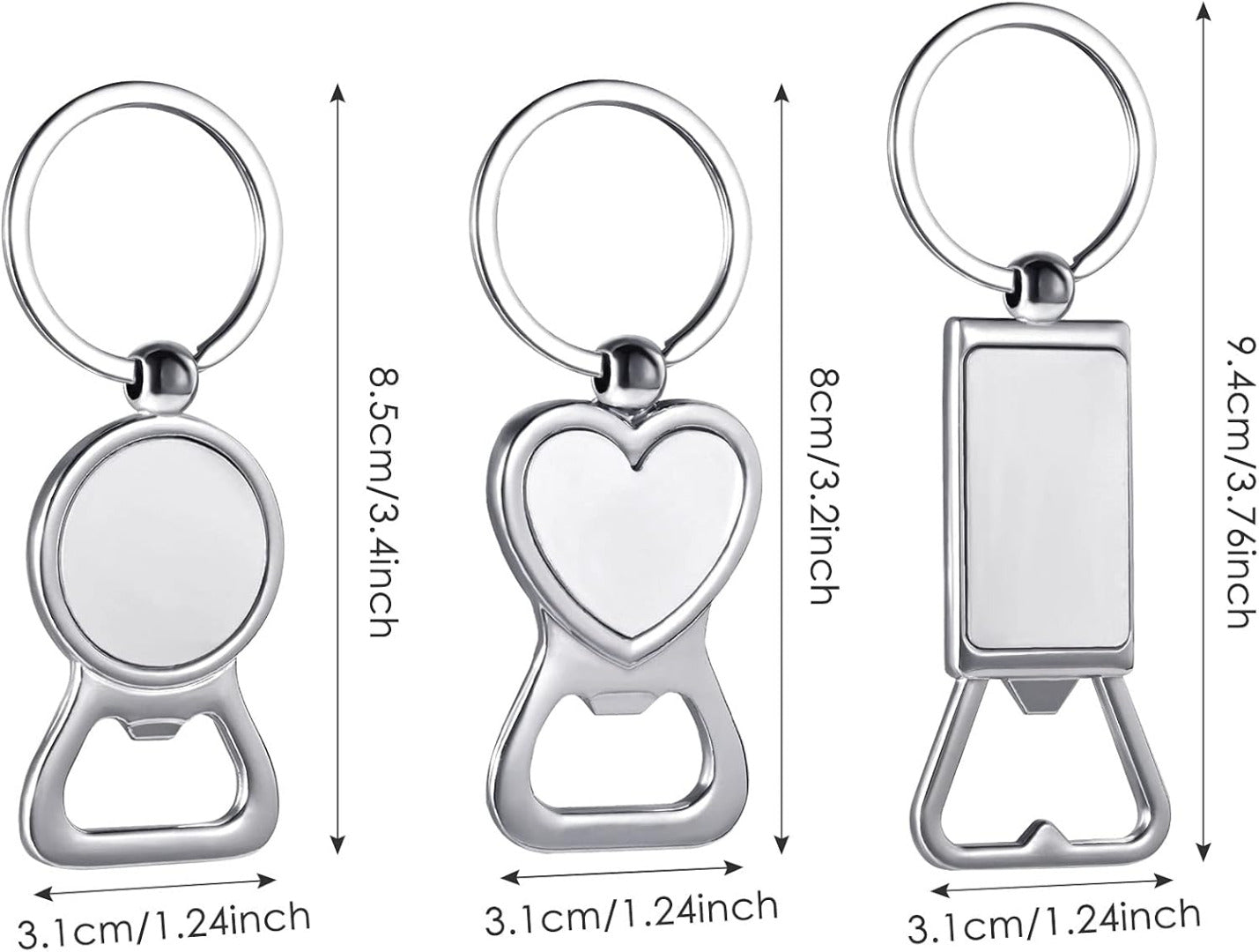 Personalised Metal Photo Keychain Bottle Opener - Choice of Styles