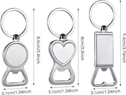 Personalised Metal Photo Keychain Bottle Opener - Choice of Styles