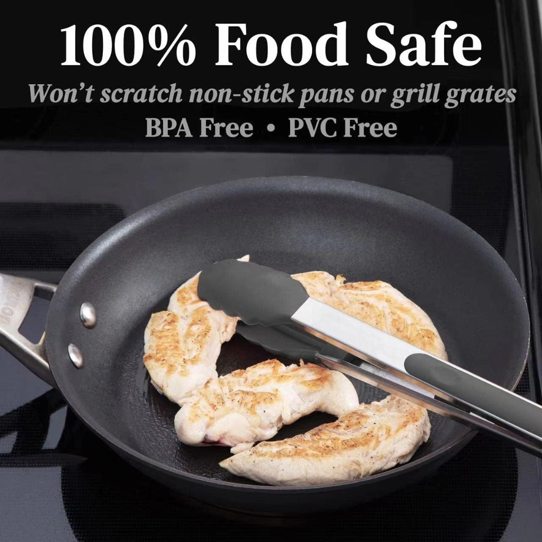 Rubberwood Chopping Board with Air Fryer Conversion Chart With Tongs