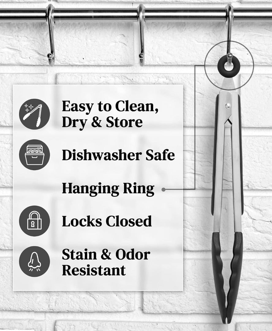 Rubberwood Chopping Board with Air Fryer Conversion Chart With Tongs