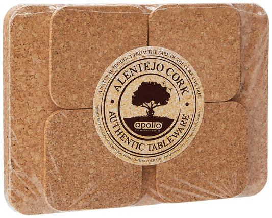 Square Cork Placemat and Coaster Set - for 4 people