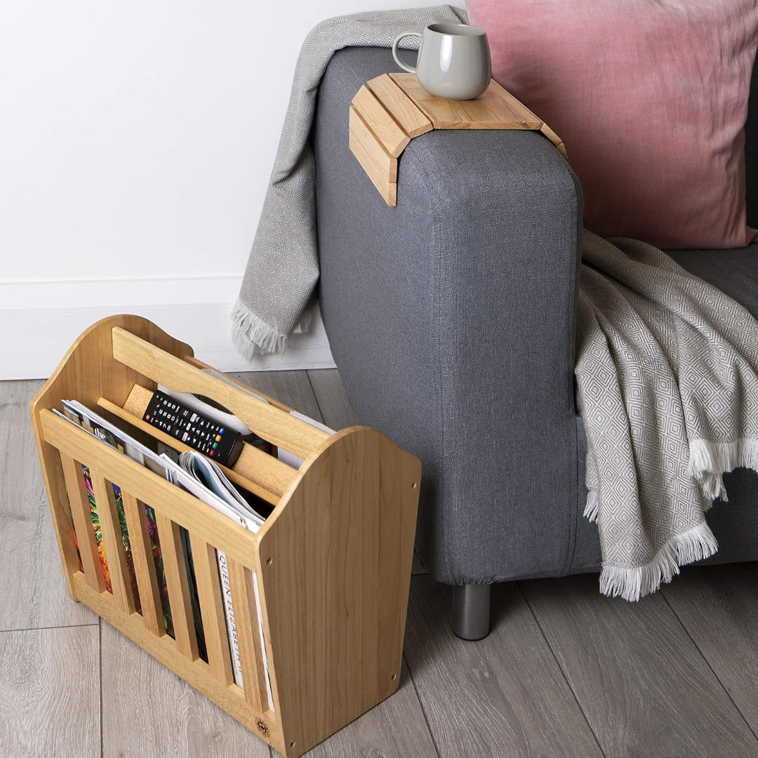 Hevea Wood Flexible Sofa Tray