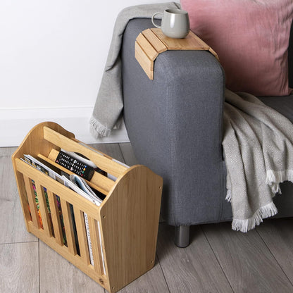 Hevea Wood Flexible Sofa Tray