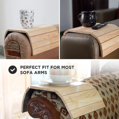 Hevea Wood Flexible Sofa Tray