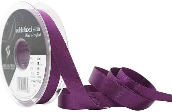 Double Faced Satin Ribbon - 15mm - Various Colours - Priced per metre