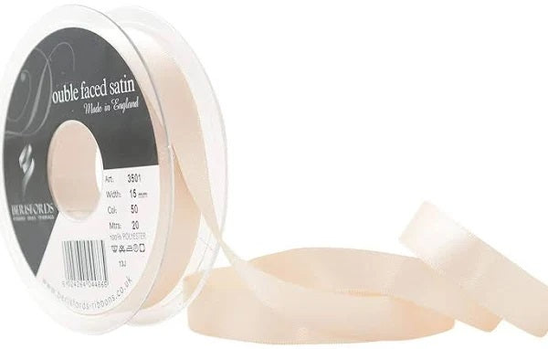Double Faced Satin Ribbon - 15mm - Various Colours - Priced per metre