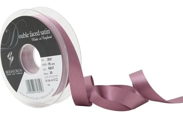 Double Faced Satin Ribbon - 15mm - Various Colours - Priced per metre