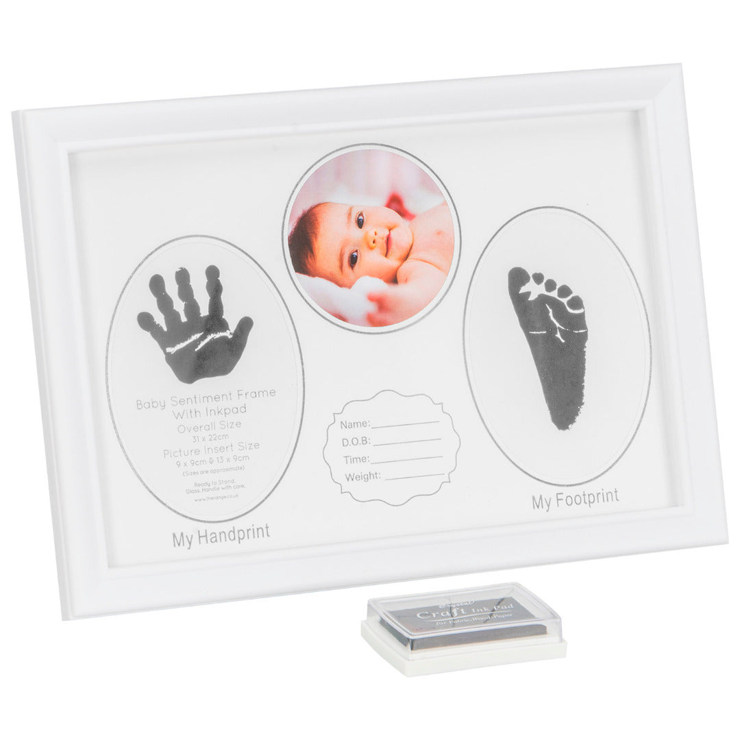Baby Sentiment Frame - Handprint, Footprint & Photo