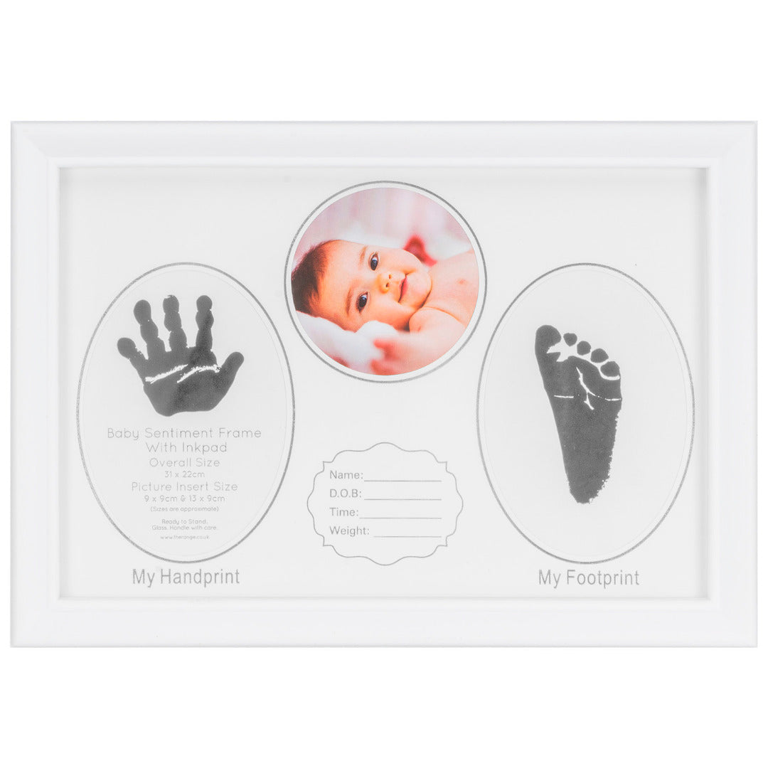 Baby Sentiment Frame - Handprint, Footprint & Photo