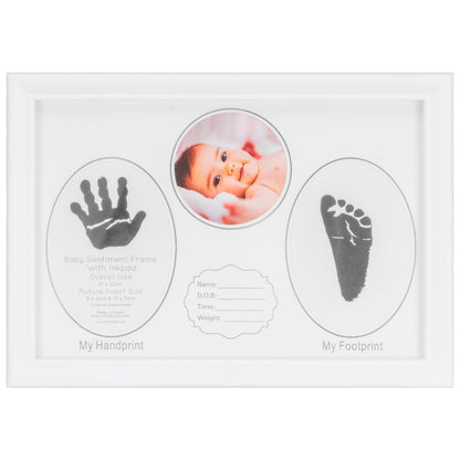 Baby Sentiment Frame - Handprint, Footprint & Photo