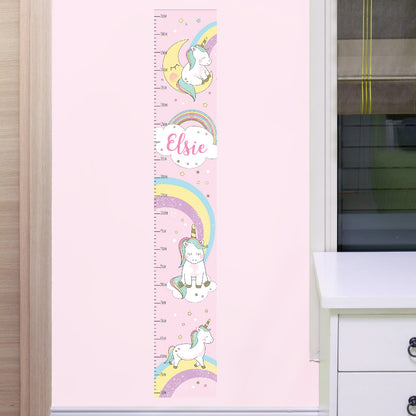 Personalised Baby Unicorn Childrens Height Chart