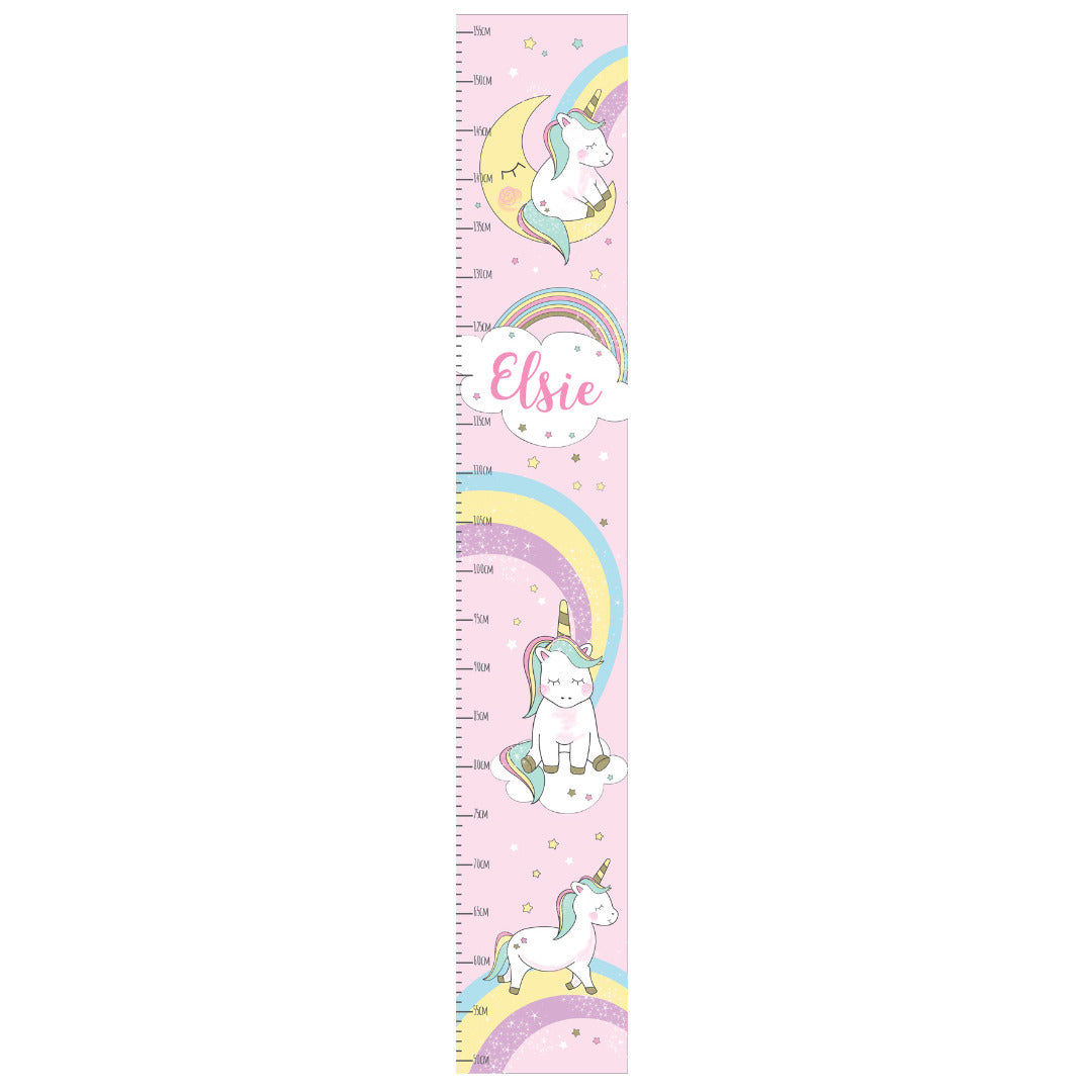 Personalised Baby Unicorn Childrens Height Chart