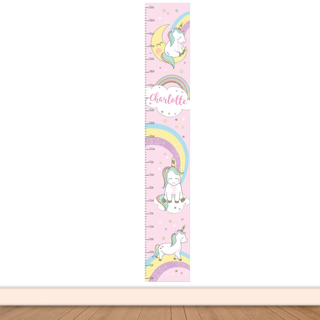 Personalised Baby Unicorn Childrens Height Chart