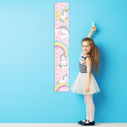 Personalised Baby Unicorn Childrens Height Chart