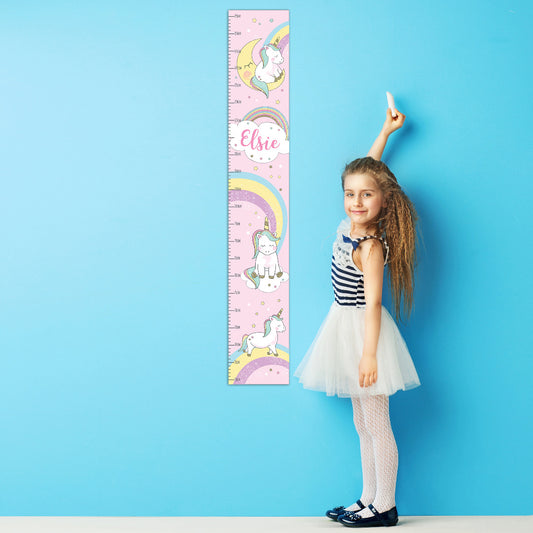 Personalised Baby Unicorn Childrens Height Chart