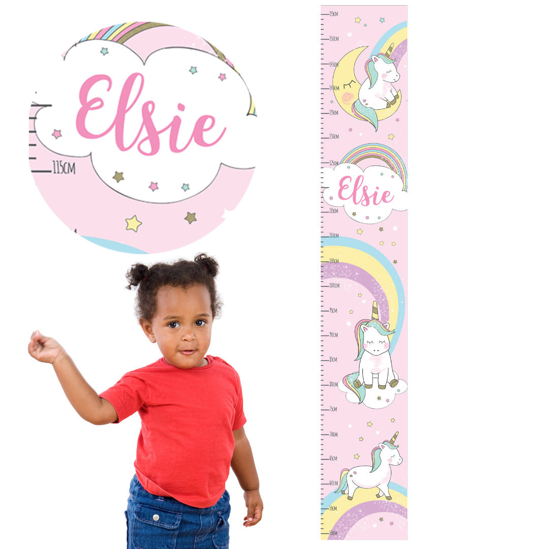 Personalised Baby Unicorn Childrens Height Chart