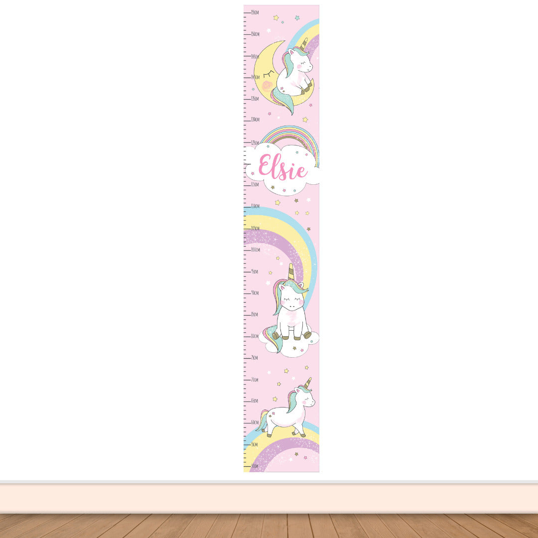 Personalised Baby Unicorn Childrens Height Chart