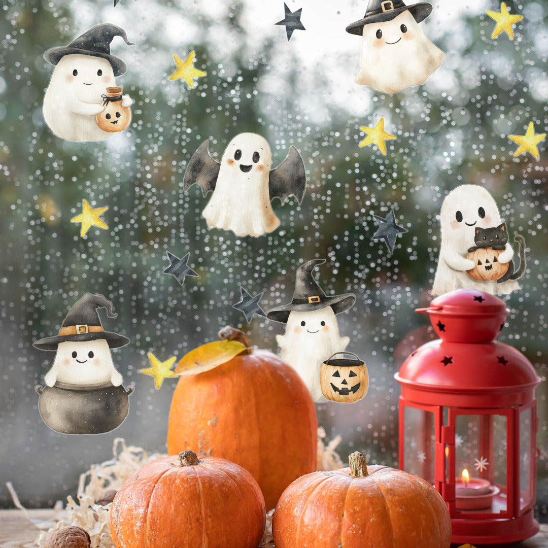 Ghost Halloween Window Sticker Set