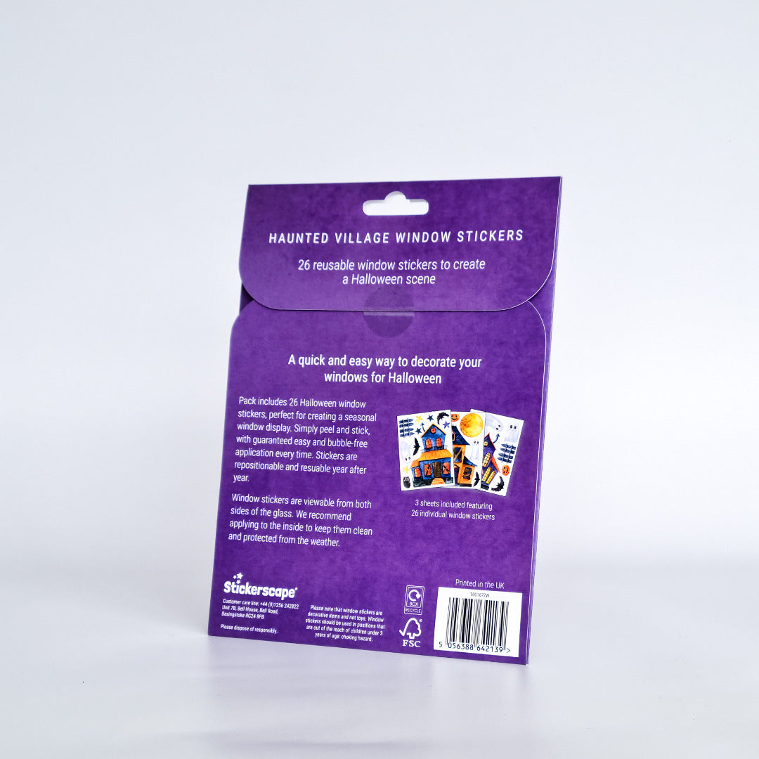 Haunted Village Halloween Window Sticket Set