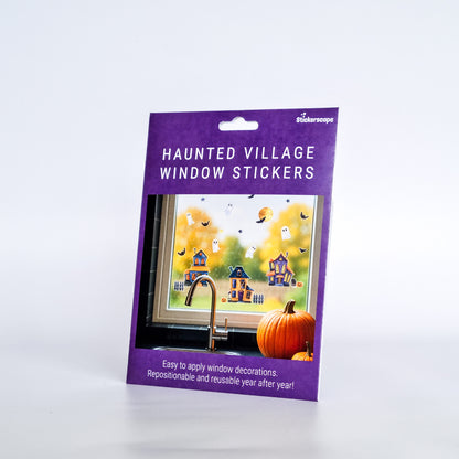 Haunted Village Halloween Window Sticket Set