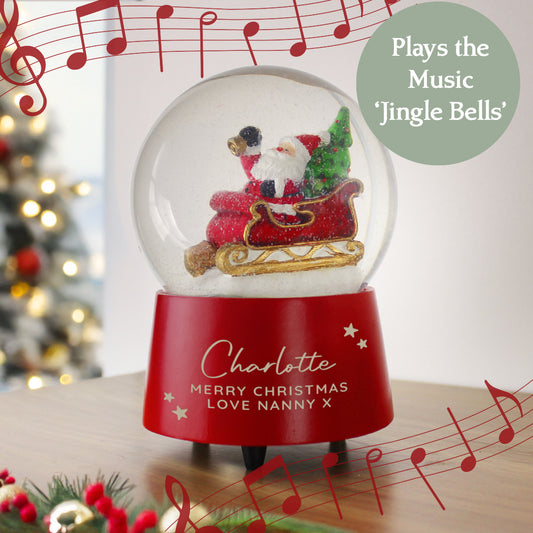 Personalised Musical Santa Globe ~ Name