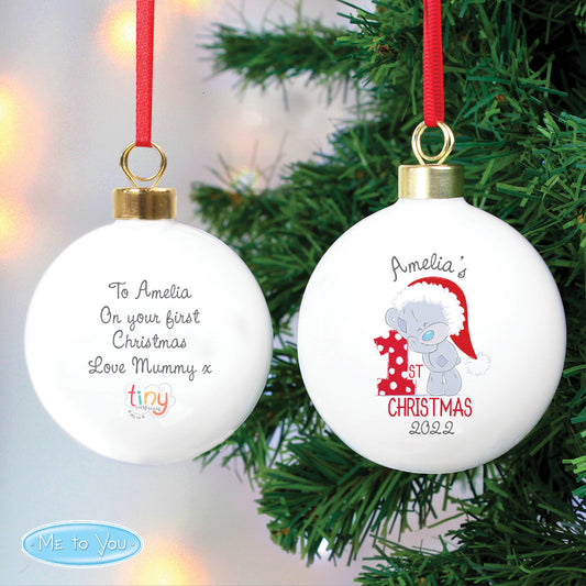 Personalised Tiny Tatty Teddy My 1st Christmas Bauble