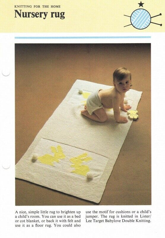 Vintage Hamlyn Knitting Pattern: Nursey Rug