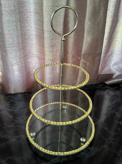 Decorative Glass 3-Tier Cake Stand