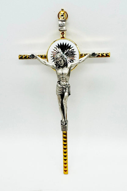 Italian Gold & Silver INRI Hanging Crucifix