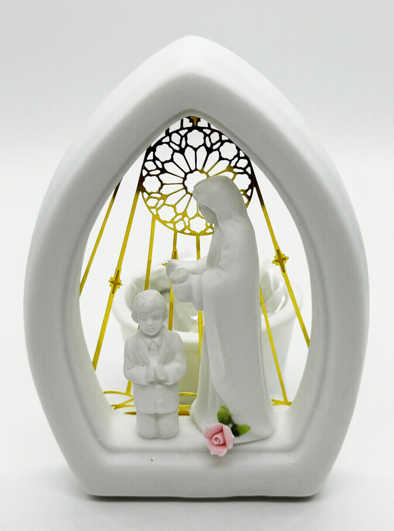 Porcelain Communion Tea Light Holder Figurine