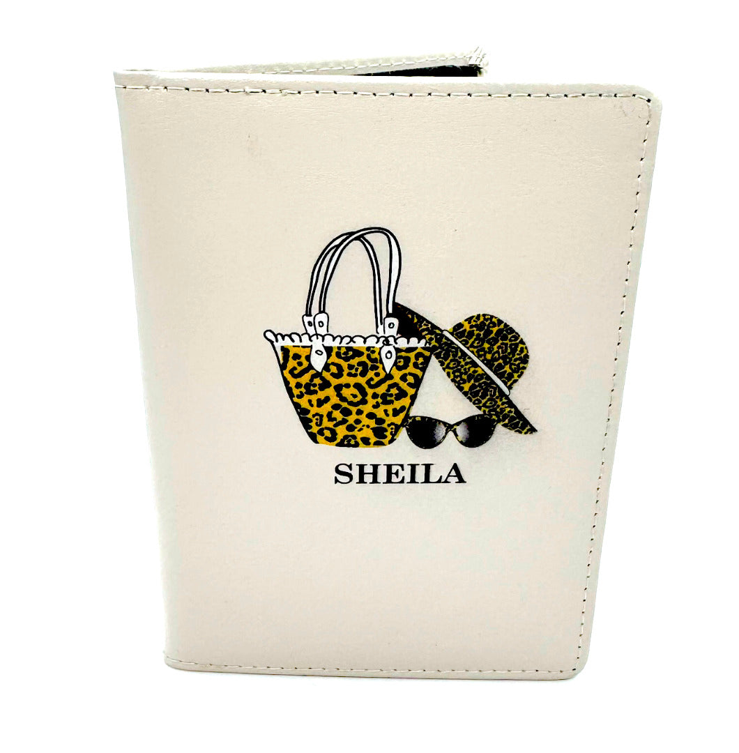 White PU Leather Passport Holder - 'Shiela'