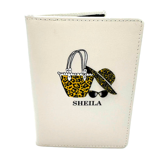 White PU Leather Passport Holder - 'Shiela'