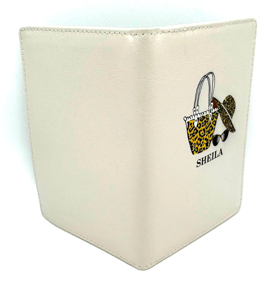 White PU Leather Passport Holder - 'Shiela'