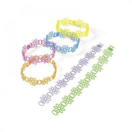 Vinyl Jelly Daisy Bracelet Party Bag Fillers - Pack of 36 Bracelets
