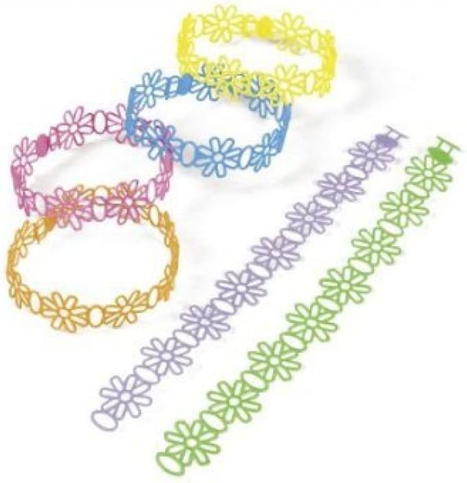 Vinyl Jelly Daisy Bracelet Party Bag Fillers - Pack of 36 Bracelets