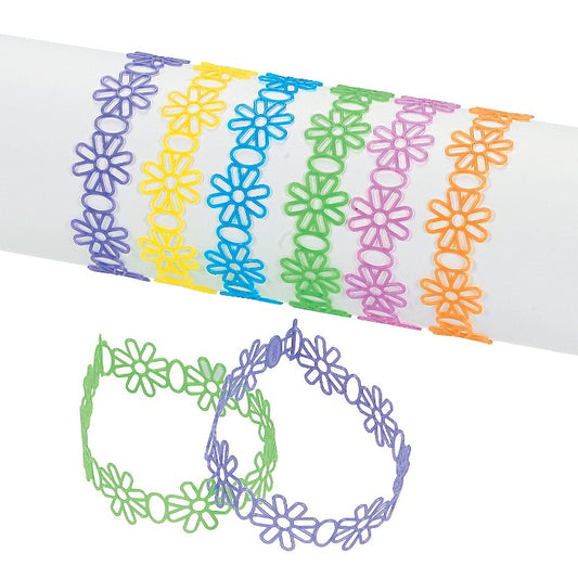 Vinyl Jelly Daisy Bracelet Party Bag Fillers - Pack of 36 Bracelets