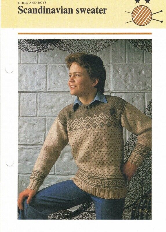 Vintage Hamlyn Knitting Patterns for Children - Scandi Aran Fairisle