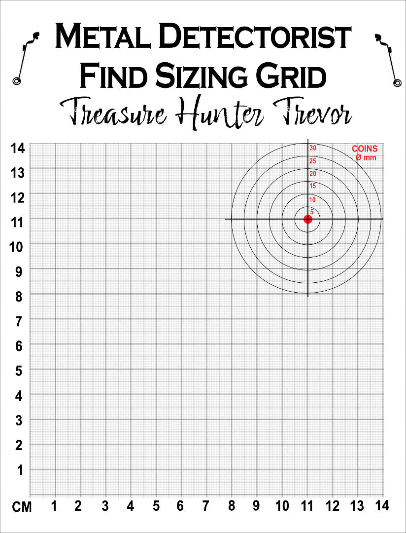 Personalised Aluminium Metal Detectorist Find Sizing Chart
