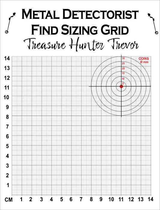 Personalised Aluminium Metal Detectorist Find Sizing Chart