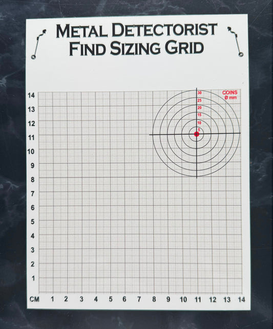 Personalised Aluminium Metal Detectorist Find Sizing Chart