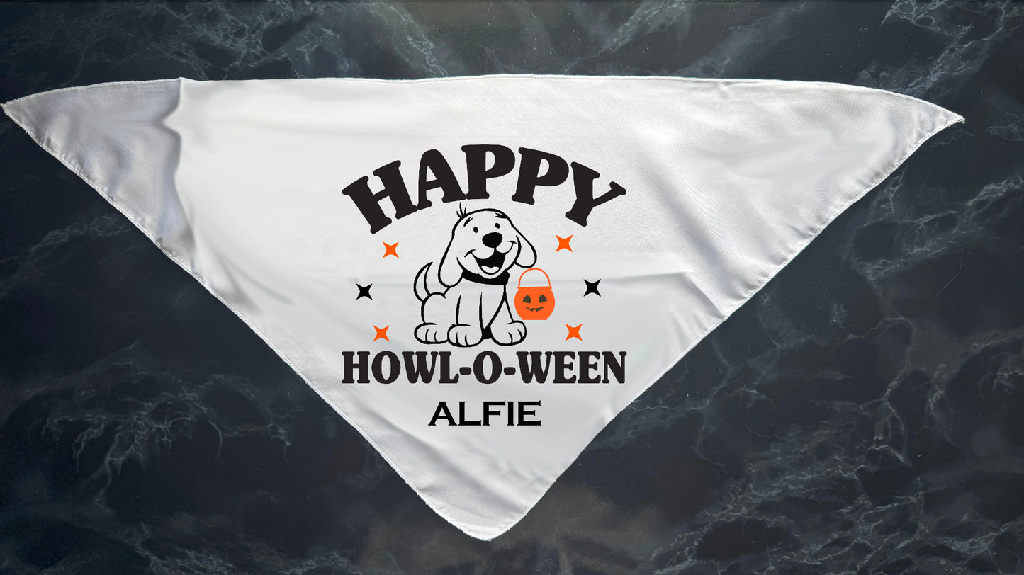 Personalised Halloween Pet Bandana - Medium to Extra Large Dogs