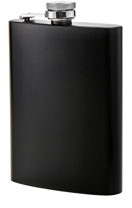Matt Black Stainless Steel 4oz Hip Flask