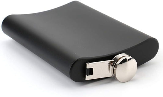 Matt Black Stainless Steel 4oz Hip Flask