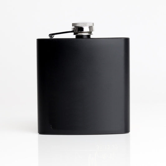 Matt Black Stainless Steel 6oz Hip Flask